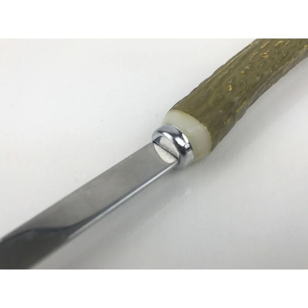 Vintage Carving Fork Stainless Steel Faux Stag Antler Handle Serving Utensil‎